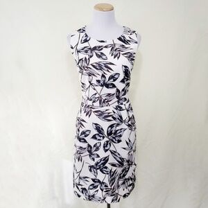 J. Crew printed textured floral cotton dress leaf